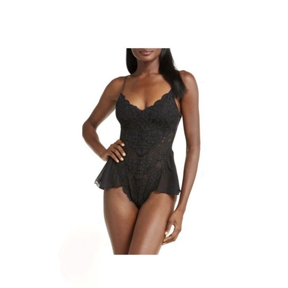 We Are HAH Maid To Wear Bodysuit Size XS Noir Black‎ Lace Mesh NWT New